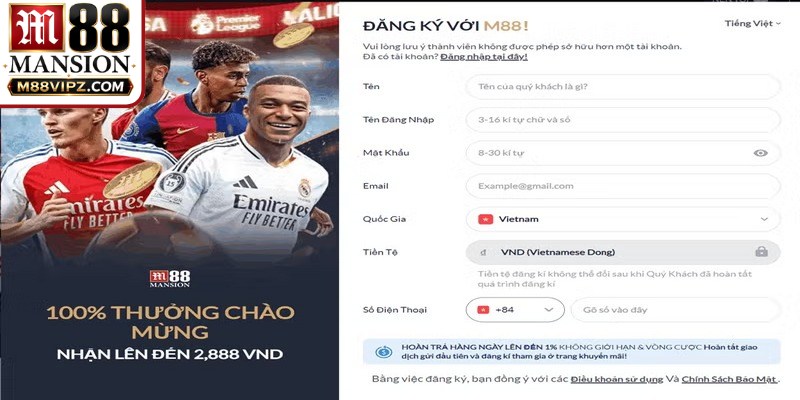 Quy trình đăng ký M88 nhanh chóng, chính xác